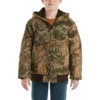 Casaco camuflado com capuz e isolamento térmico em lona com fecho frontal para rapazes (Crianças/Jovens)