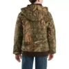 Casaco camuflado com capuz e isolamento térmico em lona com fecho frontal para rapazes (Crianças/Jovens)