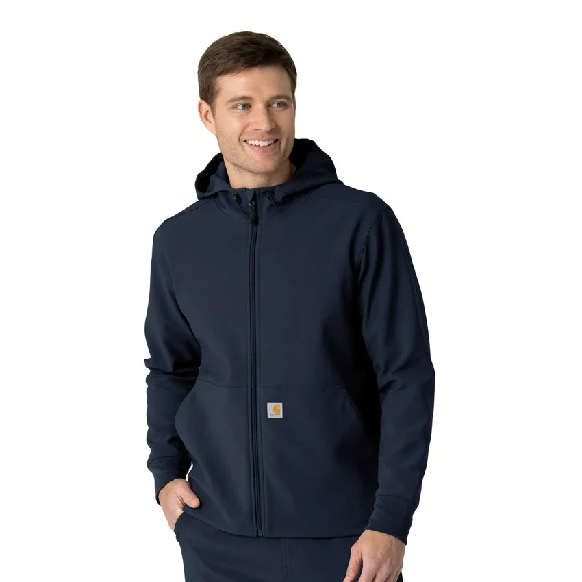 Casaco com capuz de malha polar colada