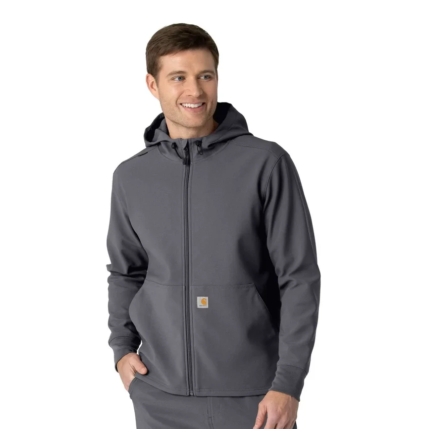 Casaco com capuz de malha polar colada