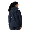 Casaco com capuz de malha polar laminada para mulher