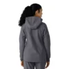 Casaco com capuz de malha polar laminada para mulher