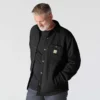 Casaco de camisa acolchoado de corte largo e tecido pesado com fecho de molas Rain Defender®