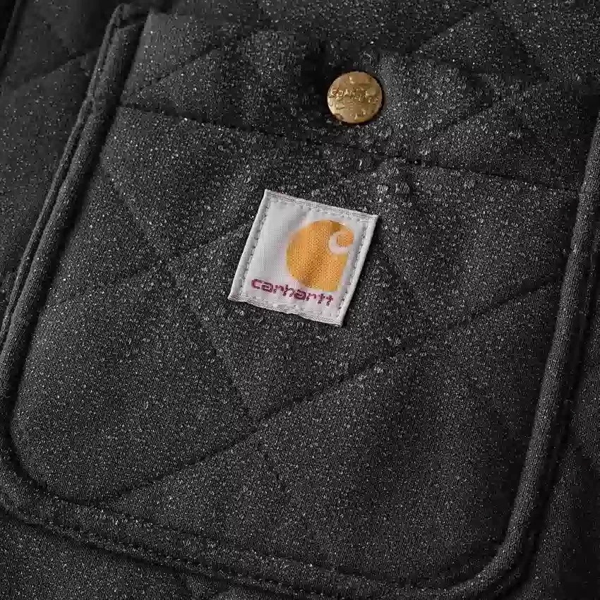 Casaco de camisa acolchoado de corte largo e tecido pesado com fecho de molas Rain Defender®