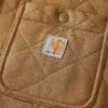 Casaco de camisa acolchoado de corte largo e tecido pesado com fecho de molas Rain Defender®
