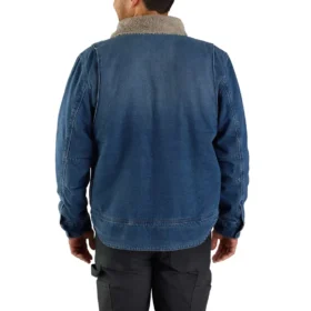 Casaco de ganga com forro Sherpa e corte descontraído para homem