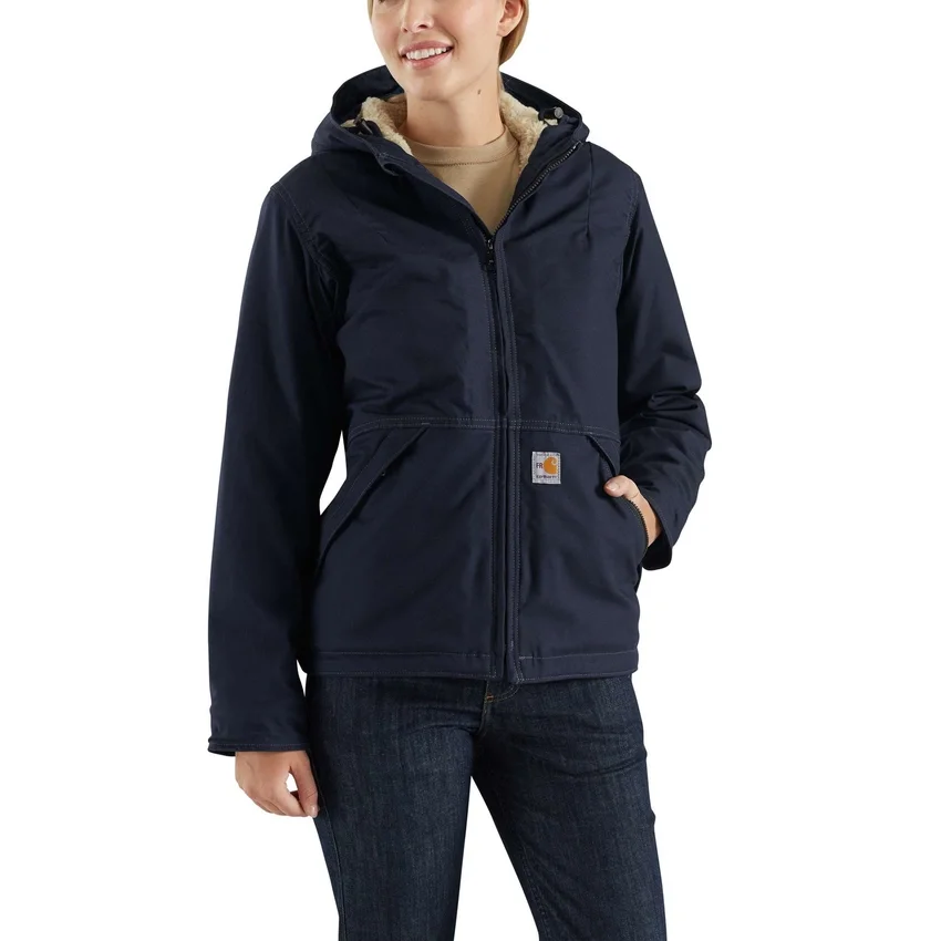 Casaco feminino resistente ao fogo Full Swing® de corte largo Quick Duck® com forro Sherpa