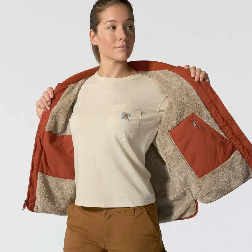 Casaco feminino Rockford leve, com forro de sherpa, isolante e resistente à água - Casaco Rain Defender
