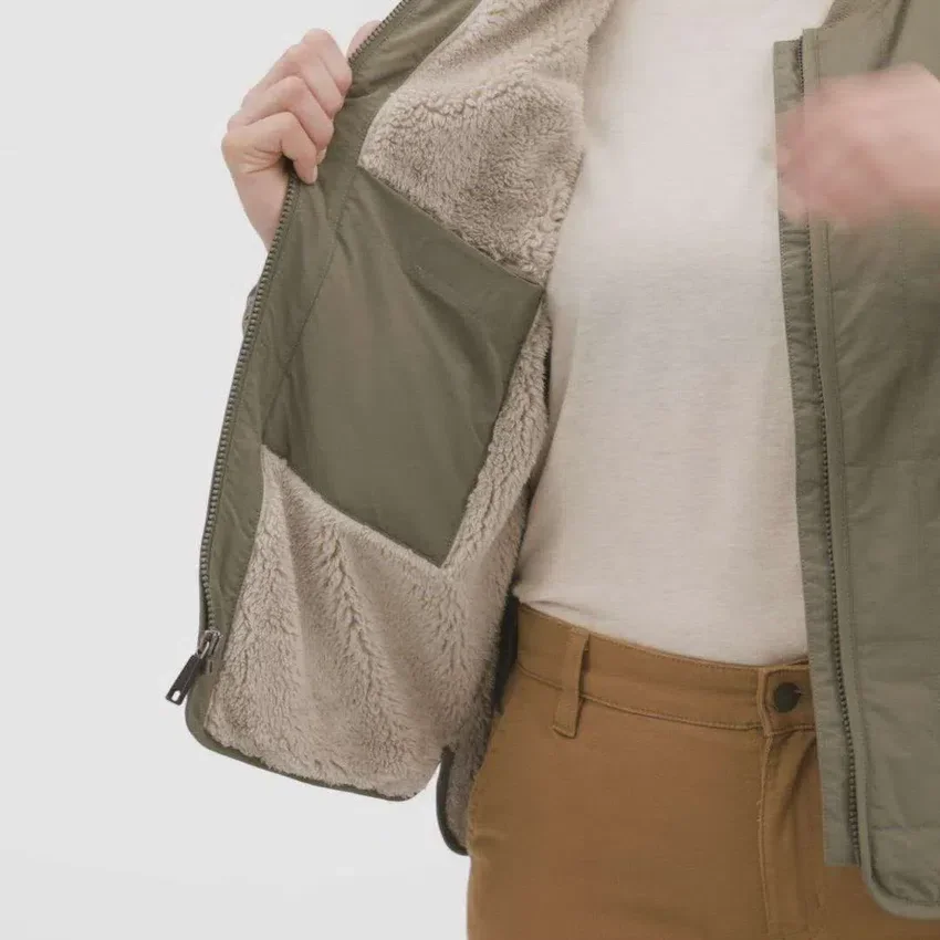 Casaco feminino Rockford leve, com forro de sherpa, isolante e resistente à água - Casaco Rain Defender