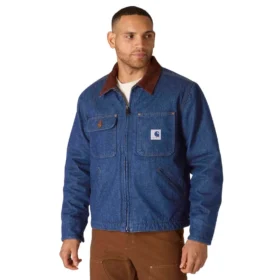 Chore Coat em ganga da série Crafted para homem, com forro em sherpa