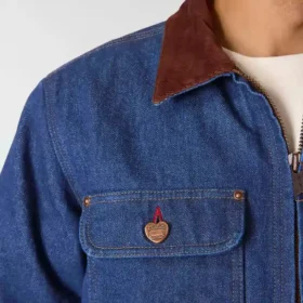 Chore Coat em ganga da série Crafted para homem, com forro em sherpa