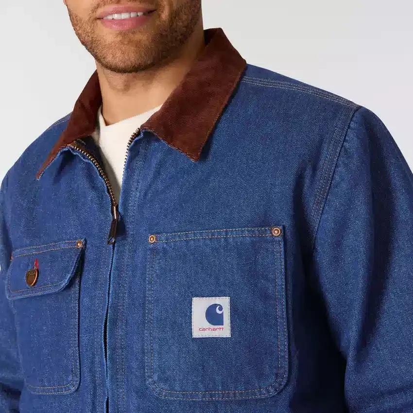Chore Coat em ganga da série Crafted para homem, com forro em sherpa