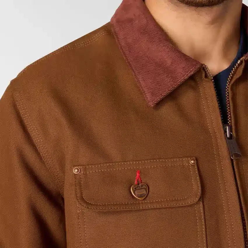 Chore Coat para homem da série Crafted, em tecido de algodão e forro de sherpa