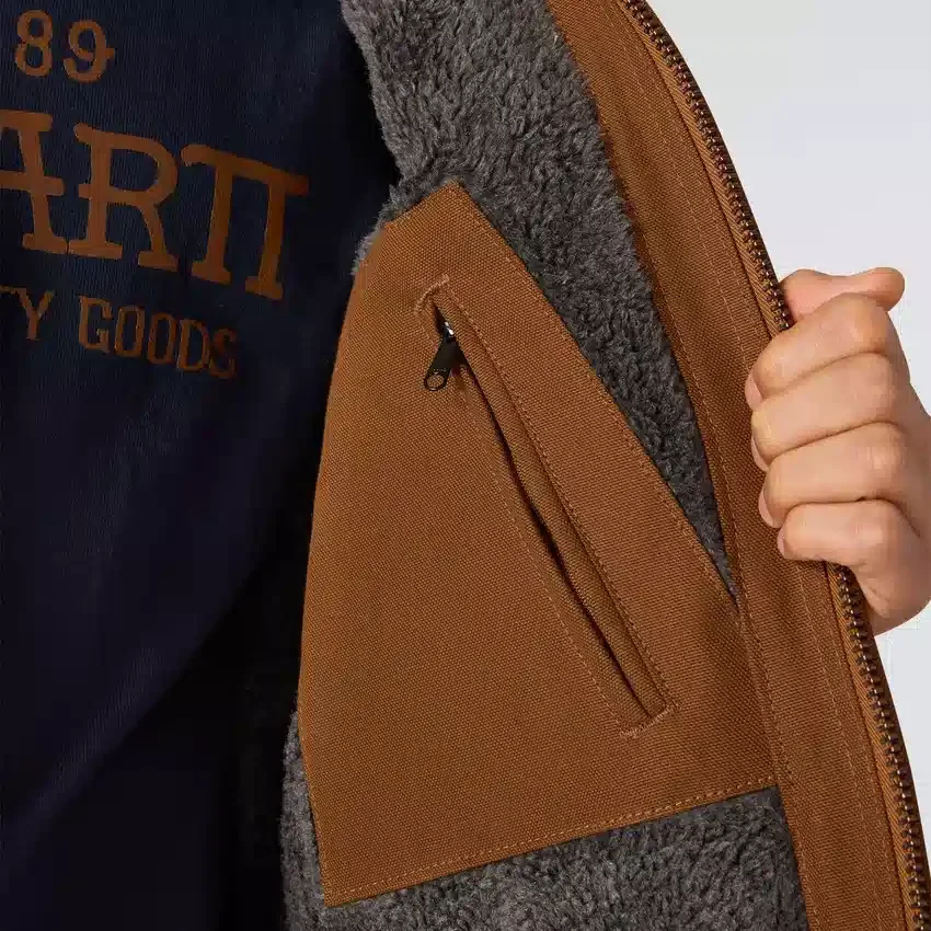 Chore Coat para homem da série Crafted, em tecido de algodão e forro de sherpa