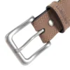 Cinto de couro com costura tripla