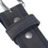 Cinto de couro com costura tripla