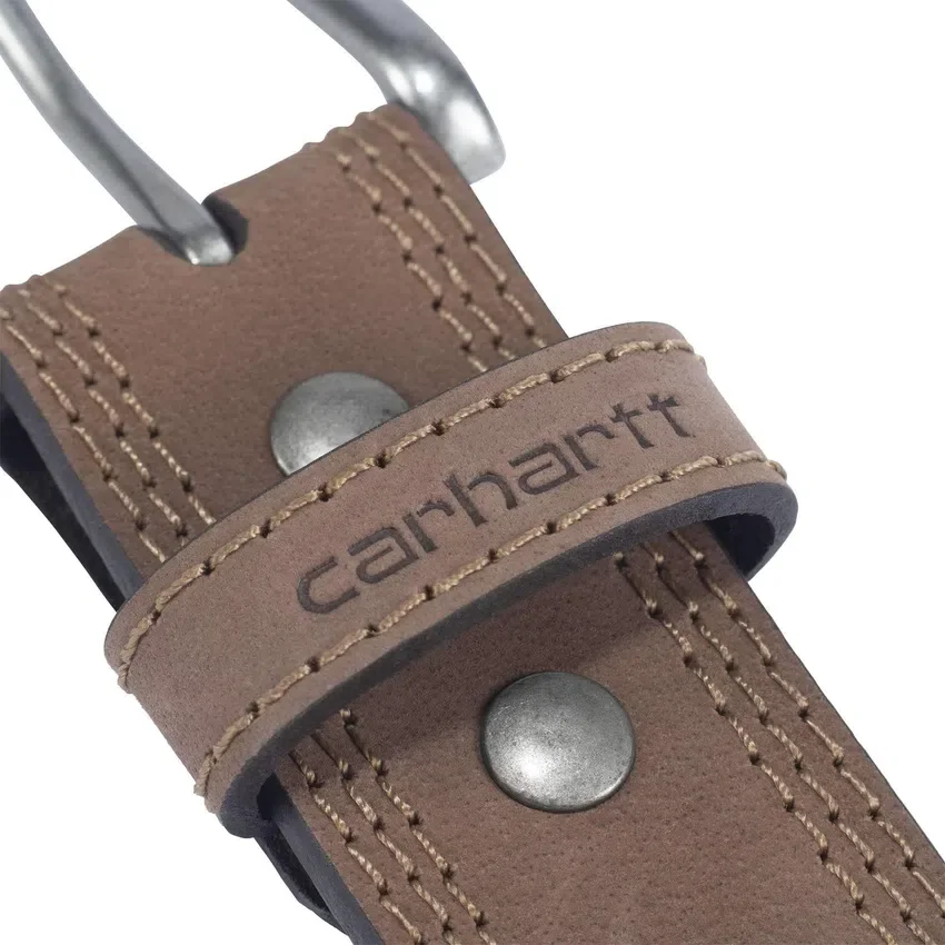 Cinto de couro com costura tripla