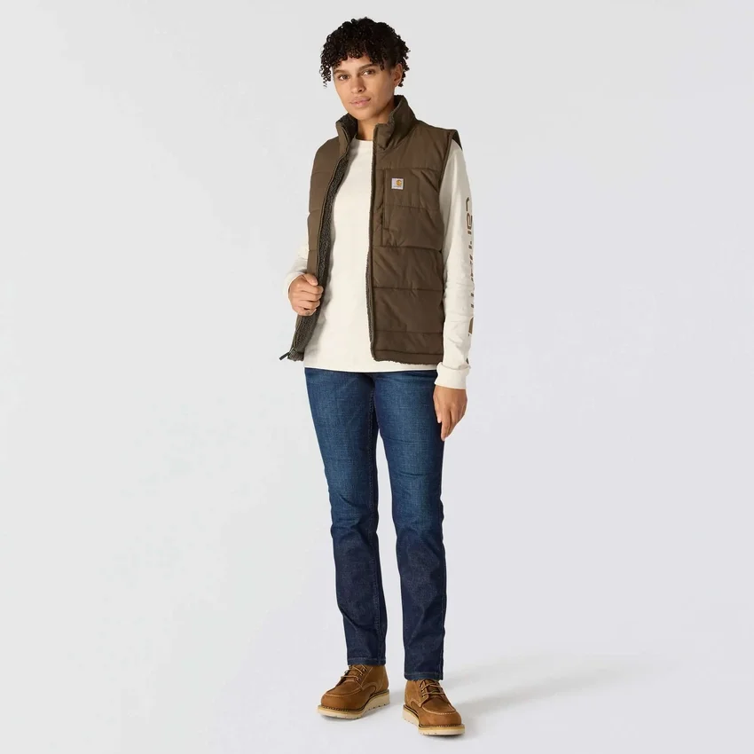 Colete acolchoado reversível, isolado e resistente à água para mulher Montana - Colete Rain Defender