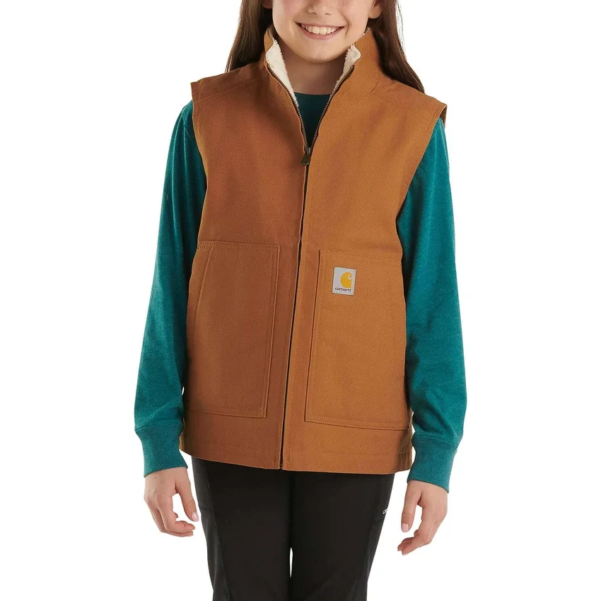Colete de lona com forro de sherpa para meninas (crianças/jovens)