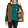 Colete de lona com forro de sherpa para meninas (crianças/jovens)