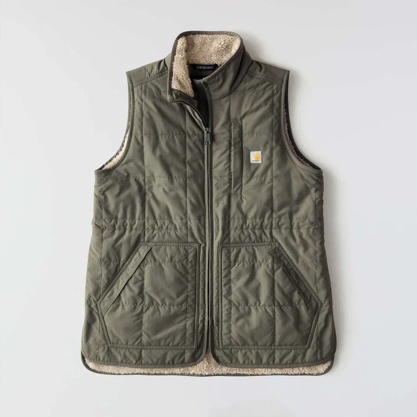 Colete feminino com forro Sherpa, isolante e resistente à água - Colete Rain Defender