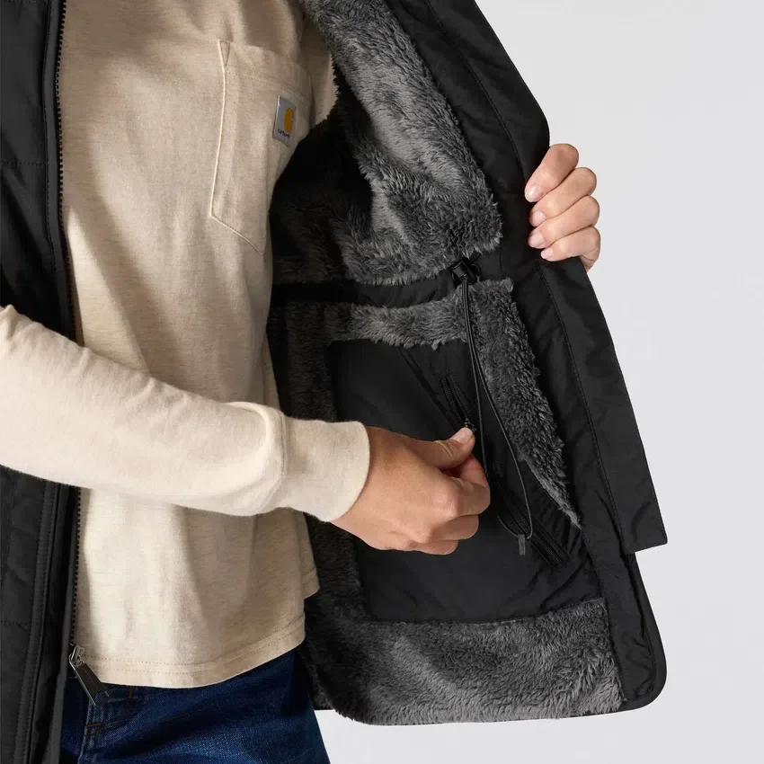 Colete feminino com forro Sherpa, isolante e resistente à água - Colete Rain Defender