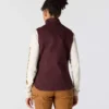 Colete feminino de algodão duck lavado com forro de sherpa e gola alta