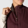 Colete feminino de algodão duck lavado com forro de sherpa e gola alta