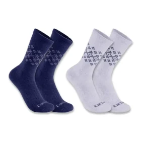 Conjunto de 2 pares de meias curtas Fairisle para mulher, de mistura de lã sintética de espessura média