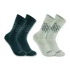 Conjunto de 2 pares de meias curtas Fairisle para mulher, de mistura de lã sintética de espessura média