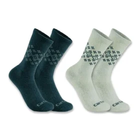 Conjunto de 2 pares de meias curtas Fairisle para mulher, de mistura de lã sintética de espessura média