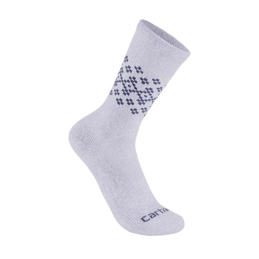 Conjunto de 2 pares de meias curtas Fairisle para mulher, de mistura de lã sintética de espessura média