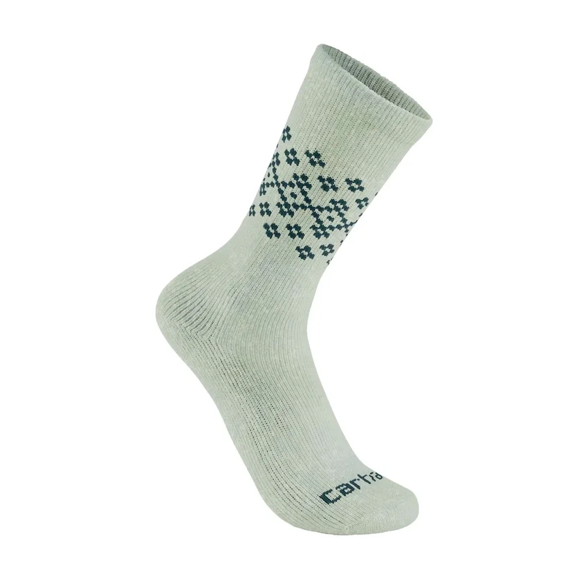 Conjunto de 2 pares de meias curtas Fairisle para mulher, de mistura de lã sintética de espessura média