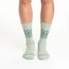 Conjunto de 2 pares de meias curtas Fairisle para mulher, de mistura de lã sintética de espessura média