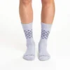 Conjunto de 2 pares de meias curtas Fairisle para mulher, de mistura de lã sintética de espessura média