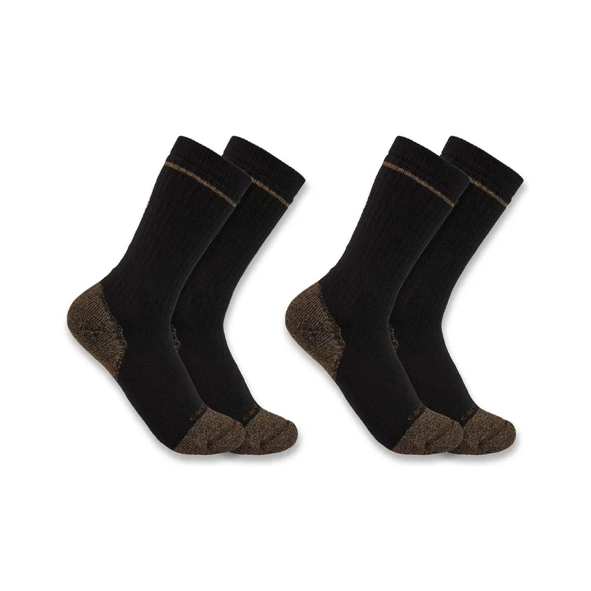 Conjunto de 2 pares de meias para botas com biqueira de aço, em mistura de algodão de gramagem média