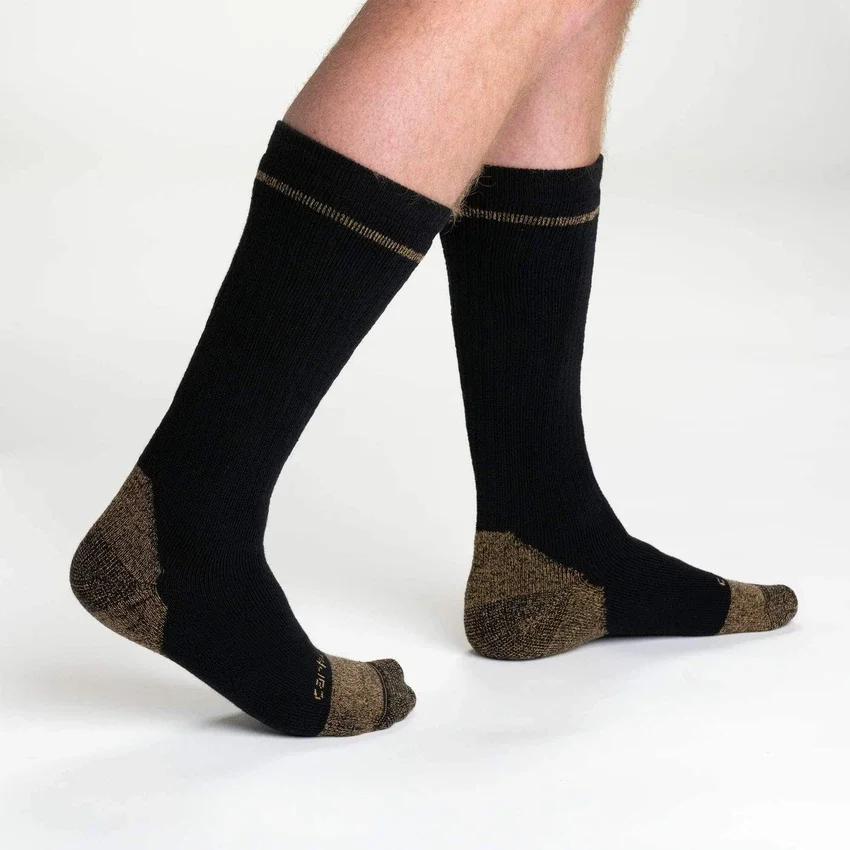 Conjunto de 2 pares de meias para botas com biqueira de aço, em mistura de algodão de gramagem média