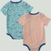 Conjunto de 2 peças de body com manguitos curtos e padrão de peixes para meninos (bebé)