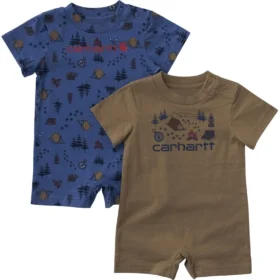 Conjunto de 2 peças de macacões com manguitos curtos para acampamento para meninos (bebés)