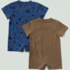 Conjunto de 2 peças de macacões com manguitos curtos para acampamento para meninos (bebés)