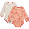 Conjunto de 2 peças para meninas: body com manguitos longos e estampado de quinta (bebé)