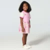 Conjunto de 2 peças para meninas: t-shirt com manguitos curtos e vestido estampado (crianças pequenas)