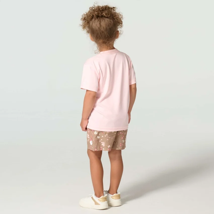 Conjunto de 2 peças para meninas: T-shirt de manguitos curtos Force Sun Defender™ e calções estampados com cintura elástica (crianças pequenas)