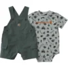Conjunto de 2 peças para meninos: body com manguitos curtos e calções com bolsos cargo (bebé)