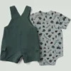 Conjunto de 2 peças para meninos: body com manguitos curtos e calções com bolsos cargo (bebé)