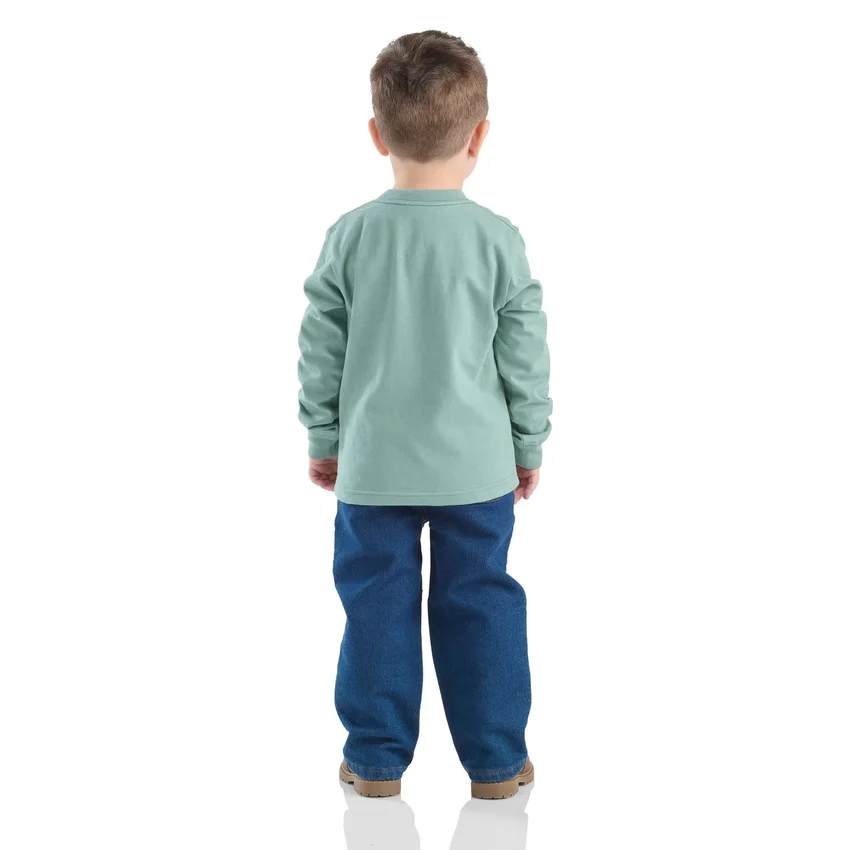 Conjunto de 2 peças para meninos: Camisa de manguitos com padrão de cão e calças de ganga (crianças pequenas)