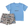 Conjunto de 2 peças para meninos: camisa de manguitos Sun Defender® Force® e calções de tecido (bebé)