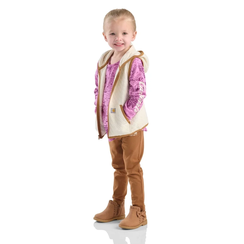 Conjunto de 3 peças para meninas: colete, camisa estampada e Leggings (crianças pequenas)