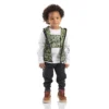 Conjunto de 3 peças para meninos: colete camuflado, camisa de manguitos longos e calças (crianças pequenas)