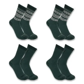 Conjunto de 4 pares de meias curtas para mulher, em mistura de lã sintética de grossa espessura